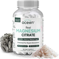 Organics Ocean Real Magnesium Citrate - High Absorption Magnesium Supplement - Chelated Magnesium to