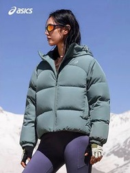 ASICS亞瑟士25秋冬新款戶外運動休閒防風防水保暖連帽羽絨服外套