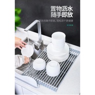 【SG Ready Stock】Foldable Silicone Heat Insulation Pad | Sink Dish Draining Rack| Kitchen Sink Space Saver Rack