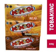 Momogi Stick Snack Biscuits with cheese, corn, and chocolate flavors, contents 20