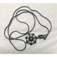 92.5 Sterling Silver Necklace With Diamond Star Pendant.