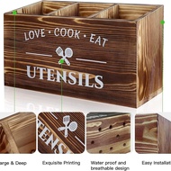 Wooden storage box kitchen tableware wall-mounted multi-grid classification storage box desktop stat