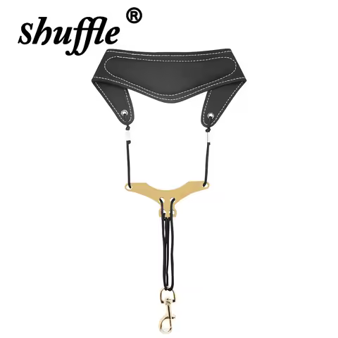 Saxophone Strap Leather Soprano Alto Tenor Saxophone Universal Adjustable Metal Buckle Sax Strap Ins