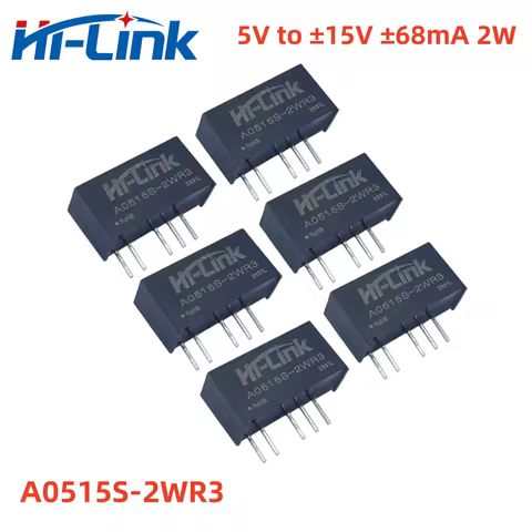 Free Shipping Hilink 2pcs/Lot ±15V ±68mA 2W DC DC dual output Isolated Power Supply Module A0515S-2W