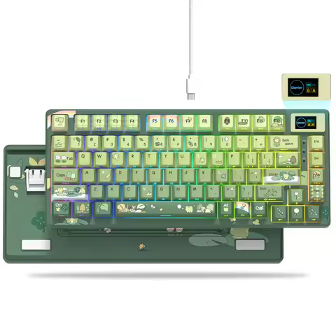 Womier S-K80 Green 75% Keyboard with Color OLED Display Mechanical Gaming Keyboard Hot Swap Keyboard