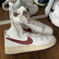 Nike af1 retro high QS white team red casual original murah - sneakers second market