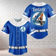 Personalized Fantastic Four First Steps Baseball Jersey, Fantastic Four Baseball Shirt, Superhero Sh