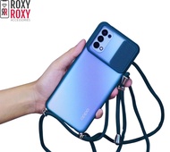 roxyroxy - realme c20/c11 2021|c21|c21y/c25y case tutup lensa + tali - dark green c20/c11 2021