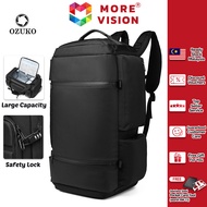 OZUKO Men Backpack Large Capacity Multifunction Anti-Theft USB Charging Outdoor Hiking Bag Luggage T