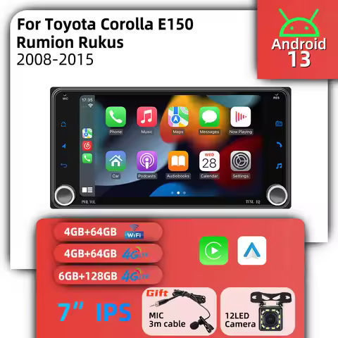 Car Multimedia 7" Screen Android for Toyota Corolla E150 Rumion Rukus 2008-2015 Wireless Carplay Aut