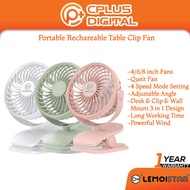 LEMOISTAR FA1/FA5/FA7 4/6/8 inches Operated Clip on Fan with 4 Speeds, Max 38 Hrs, Rechargeable Clip