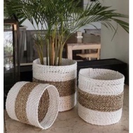 Wholesale cover pot With A set Of 3 Materials Wrapped In Kilos And Raffia/Random Can't Choose Color 