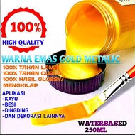 cat gold metalik emas metalik cat tembok akrilik 250ml glosy