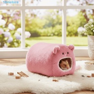 INSTORE Hamster Warm Bed, Bear Shape Cozy Hamster Cage Bed, Washable Fleece Cute with Mat Pet Sleep 