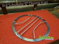 Grill / tutup Subwoofer 12 inch Chrome 4 jari