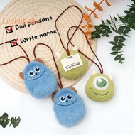 [LuckybabyS] Cartoon Big-eyed Monster Name Sticker Pendant Plush Doll Anti-lost Mark Luggage Tag Cha