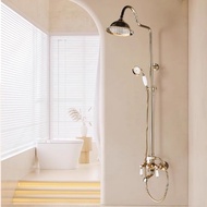 Style Fully French Refined Copper Gold Showerhead Set Bathroom Shower Head Exposed Installation Hous