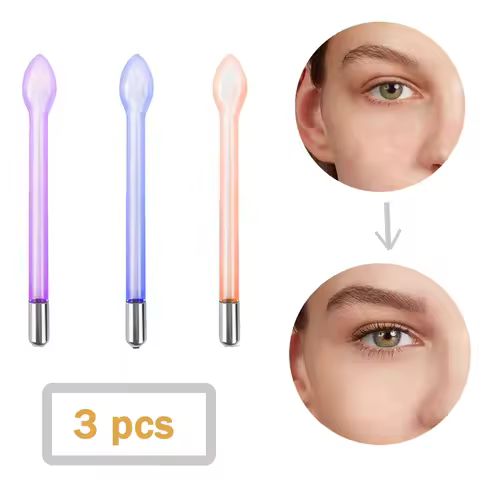 3pcs High Frequency Replace Wand Facial Skin Therapy Instrument Spot Remover Massage Beauty Skin Car