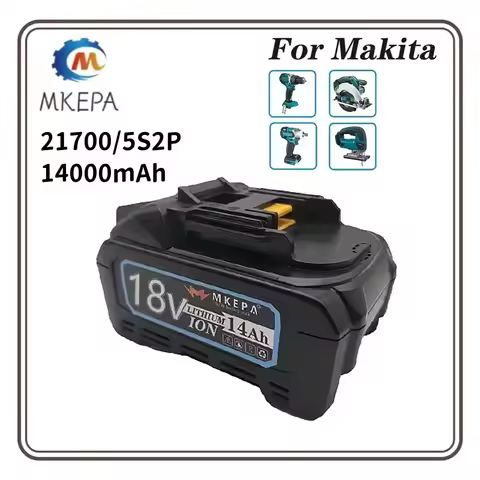 21700 5S2P 18V14000mAh lithium-ion power tool battery, suitable for Makita BL1860B BL1860 BL1850 DDF