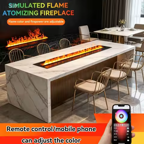 3D Water Electric Fireplace Mist Fireplace Embedded Realistic Mist Flame Remote Control APP Interior