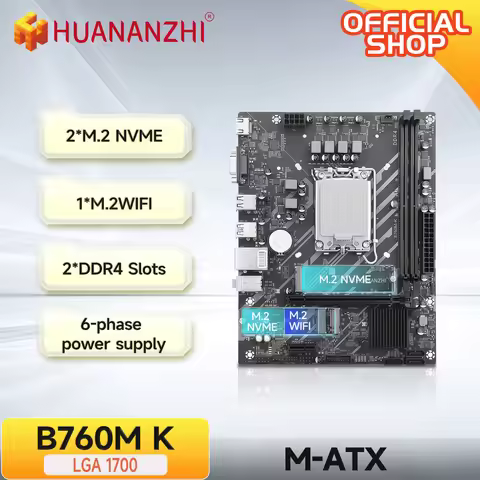 HUANANZHI B760M K M-ATX DDR4 Motherboard Support 12 13 14 Gen B760 Intel LGA 1700 CPU 12100F 12400F 