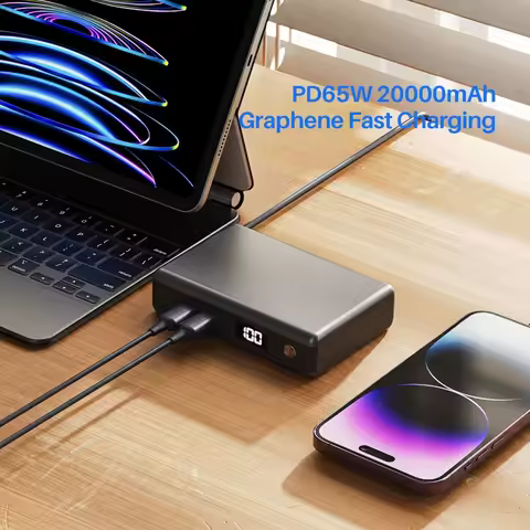 Graphene Power Bank 65W 2C 1A for Laptop Notebook Computer and other devices PD 65W Smallest 20000mA