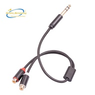6.35mm Male to Double   Female Audio Adapter Cable Accessory Component  Female to 1/4 Inch Splitter 