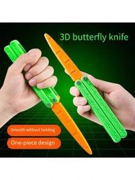 1入組胡蘿蔔刀解壓玩具-3D打印蝴蝶刀玩具