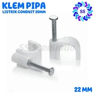 22MM PVC ELECTRIC PIPE CLAMP/CLAMP (FOR 20MM CONDUIT PIPE) WHITE