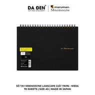 [BLACK LEATHER] A3 Notebook| A4| A5 Maruman Mnemosyne Landscape 5MM Squared