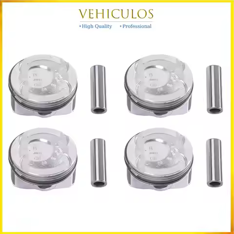 23041-2B600 23041-2B610 4x Piston & Ring STD for Hyundai Kia Accent Rio 1.6L DOHC 12-16 G4FD G4FJ En