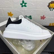 Alexander McQueen Elevated Sole White Velvet Casual Shoes