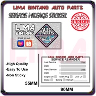 Car Maintenance Service Mileage Sticker Service Reminder Sticker Engine Oil , ATF , Plug , Belt , Brake ( High Quality )