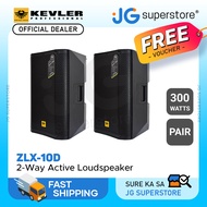 KEVLER ZLX-10D 10" 350W 2-Way Full Range Active Loud Speaker (PAIR) with LCD Display and Class D Amplifier, Built-In USB Port and Bluetooth Function, Mic Line / Guitar, RCA and XLR Line I/O and DSP Preset Modes | JG Superstore