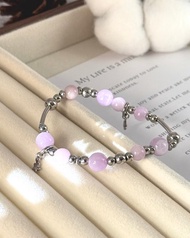 夢想掌舵者 - 紫鋰輝浪漫極簡手鍊/醫療鋼/紫鋰輝/許願珠星星吊飾