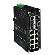 Centopto Industrial 14-Port Ethernet Switch Support 4-Port 1G SFP and 2-Port 10G SFP+, Hardened Giga
