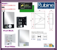 RUBINE   RMC-1440D1S1 BK / RMC-1440D1S1 WH 1 Door 40cm Stainless Steel Mirror Cabinet | WALL MOUNTED | FREE DELIVERY