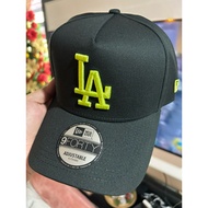 LJS CAPGAMING ONLINE SHOP NEWERA 9FORTY A-FRAME MLB LOS ANGELES DODGERS (NEON GREEN LOGO)BLACK