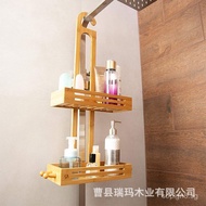 Cross-border Bamboo Hanging Shower Rack Wooden Bathroom Shower Rack Hanging Shelf Shower Head Holder