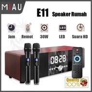 Speaker Bluetooth Multifungsi E11 dengan 2 Mikrofon Nirkabel dan LED - Suara HD Full Bass untuk Kara