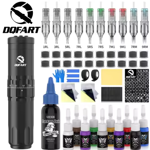 DQFART T1Pro LED 1500mAh Precise Electric Wireless Tattoo Ren Blue Soap Tattoo Ink Tattoo Needle Pro