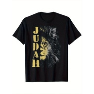 Lion of Judah design, Hebrew Israelite design T-Shirt Round Neck Cotton Black T-Shirt for Women Men