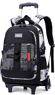 Trolley Backpack for Boys, 35L School Bag with Wheels, School Backpack Teenagers, Removable Trolley 