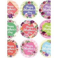 Mother's Day Theme Flower Sticker Happy Mothers Day Decorative Sticker Handmade DIY Color Sticker