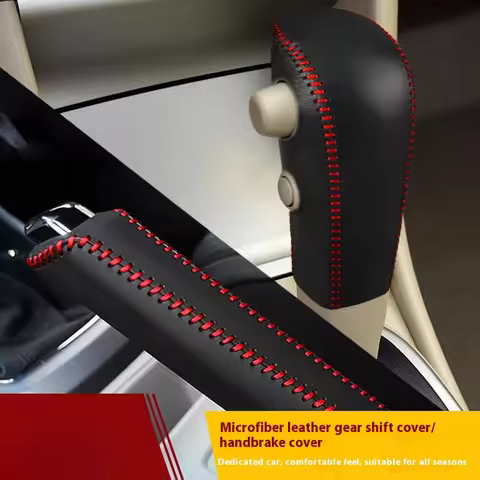 Leather Car Gear Head Shift Knob Cover Fit for Nissan Tiida Versa Latio Pulsar Gear Shift Collars Ac