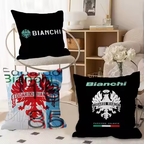 Brand B-Bianchi Logo Pillow Anime Pillow Sofa Bed Head Pillow Cover Cushion Cover 45x45 cm Fashion