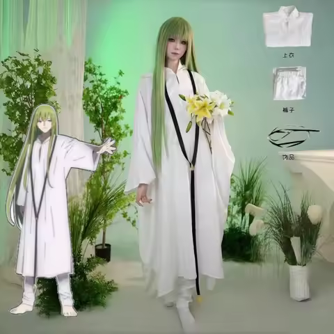 Enkidu Cosplay Costume Fate strange Fake Whisper of Dawn Outfit Full Set Robe Green Wig For Women Ha