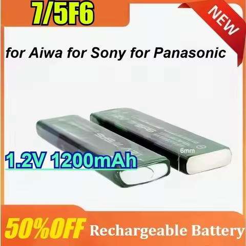 7/5F6 for Aiwa for Sony for Panasonic MD Walkman CD Player Set 1.2V 1200mAh Chewing Gum Battery with
