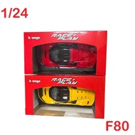 New In Stock Bburago 1:24 Ferrari F80 Metal Red White Alloy Miniature Diecast Model Toys Gift