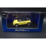Autoart 1 43 MINI COOPER S Cabriolet, BMW MINI COOPER S Convertible Version, Yellow, 280 Yuan. Origi